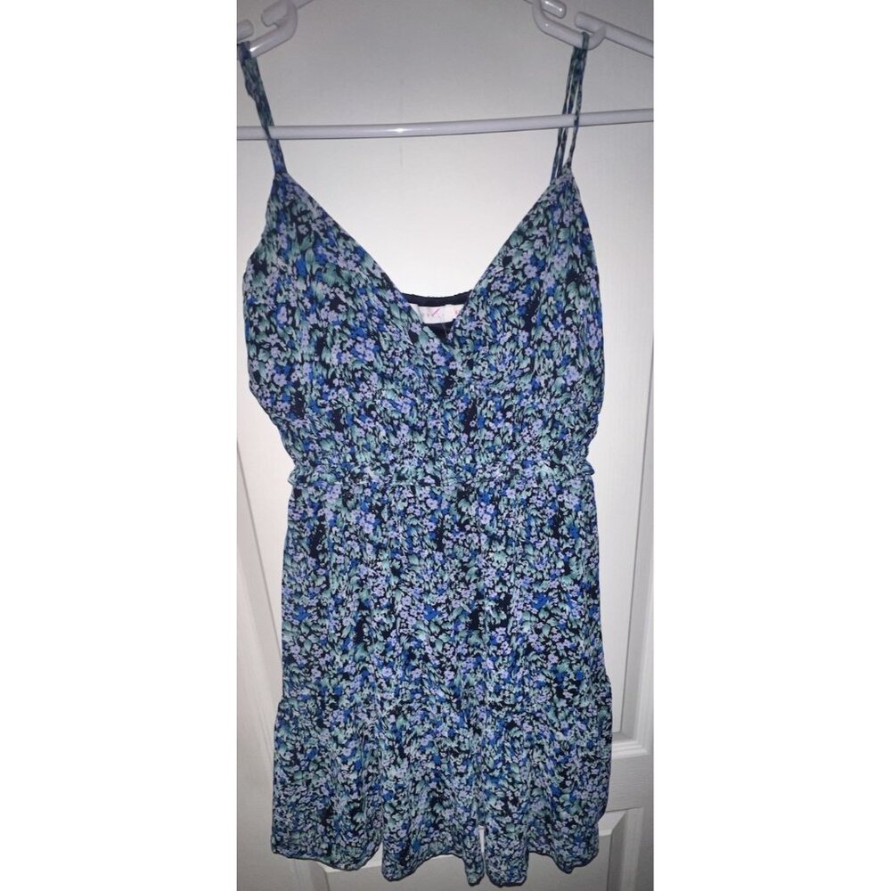 Lush Sundress Blue Floral‎ Strappy Women’s Size Small